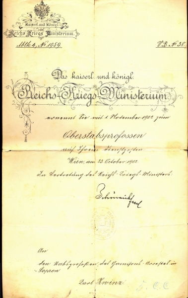Dédapám kinevezési okirata 1902-ből